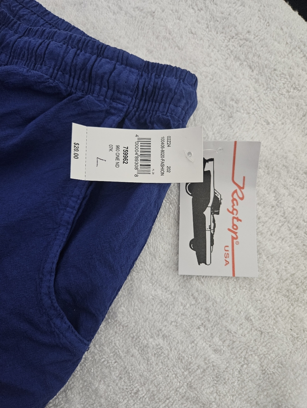Ragtop Classic Comfort Women's Blue Drawstring Shorts With Pockets Size L - Picture 2 of 9